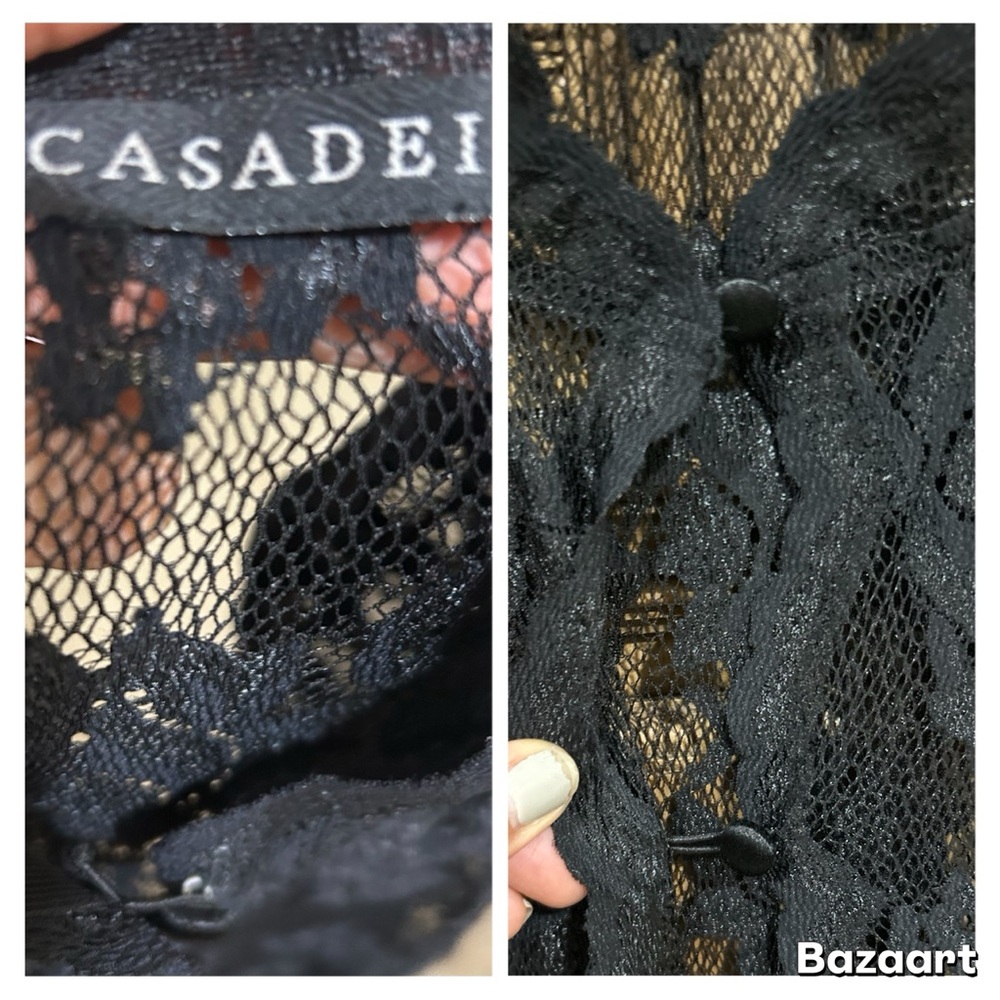 Casadei VINTAGE BLACK LACE Maxi Duster - Picture 3 of 4